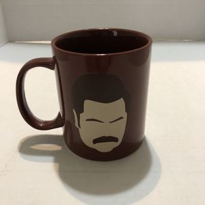 NEW Parks and Recreation Ron Swanson 14.5oz Coffee Mug Funko Brown Breakfast